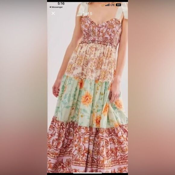 Free People Floral Patchwork Maxi Dress - Picture 2 of 6